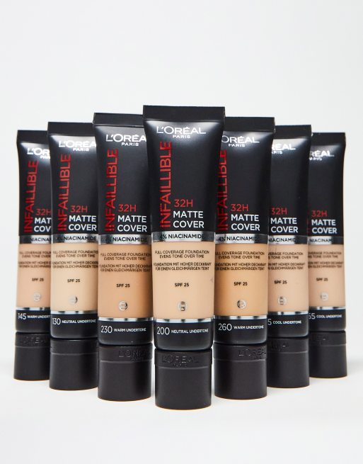 L'Oreal Paris - Infallible 32H - Fondotinta liquido a copertura opaca, con niacinamide 4%, a lunga durata, SPF 25 - 30 ml, 4 di 4