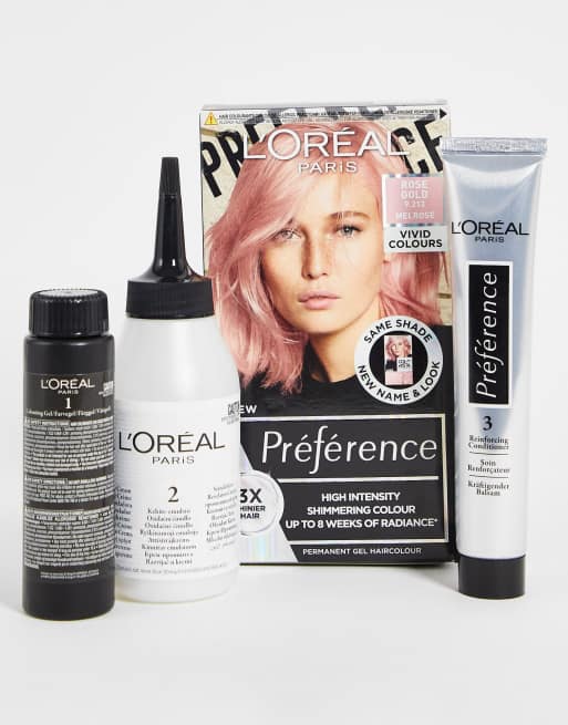 L'Oreal Paris Preference Vivids Permanent Gel Hair Dye in Rose Gold 9.