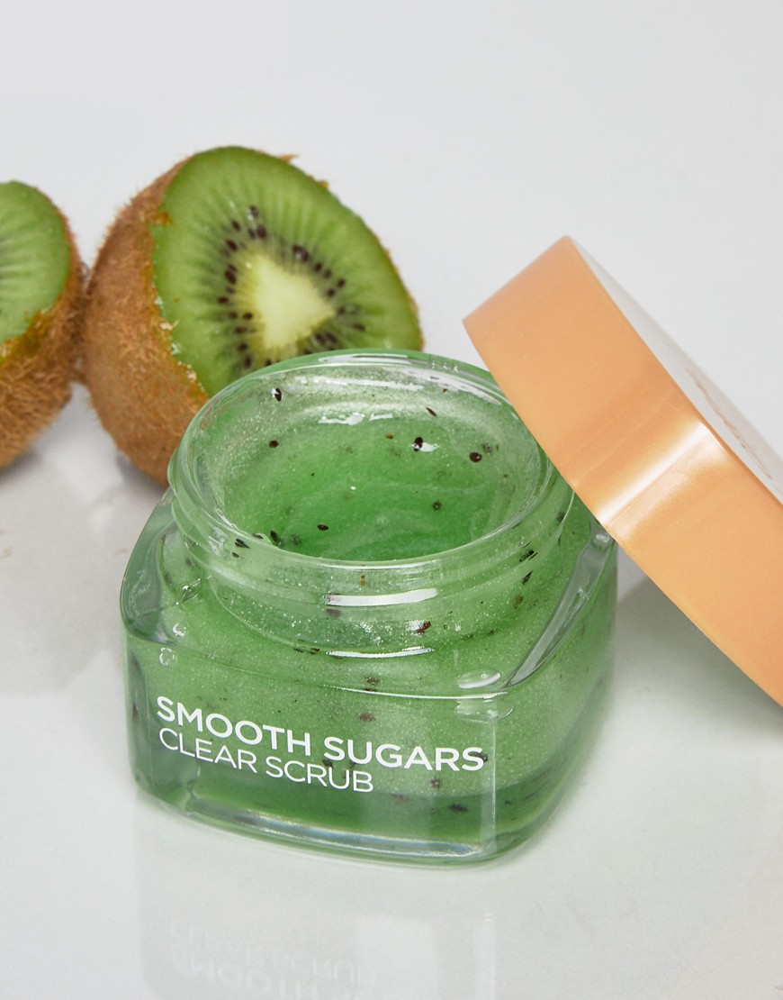 L'Oreal Paris Smooth Sugar Clear Kiwi Face And Lip Scrub 50ml-Green