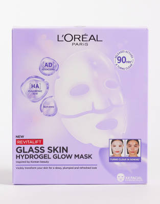 L'Oreal - Revitalift Filler Glass Skin Hydrogel Glow - Maske, 4er-Pack-Keine Farbe
