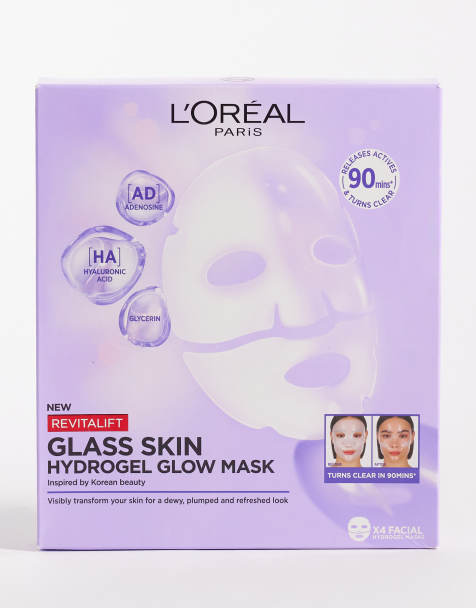 L'Oreal Revitalift Filler Glass Skin Hydrogel Glow Masks - 4 Pack - view 1