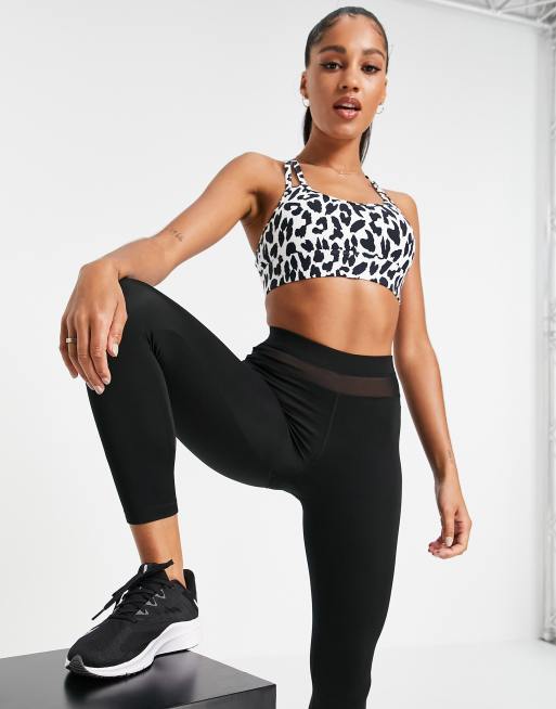 Lorna Jane medium support sports bra in jaguar print