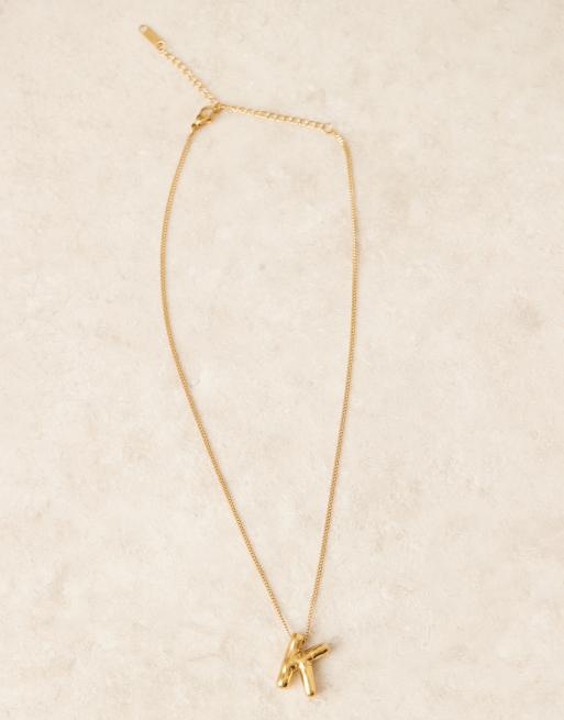 Lost - Collana in acciaio inossidabile placcato oro 18 k con lettera K, 2 di 3