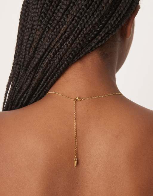 Lost - Collana in acciaio inossidabile placcato oro 18 k con lettera K, 3 di 3