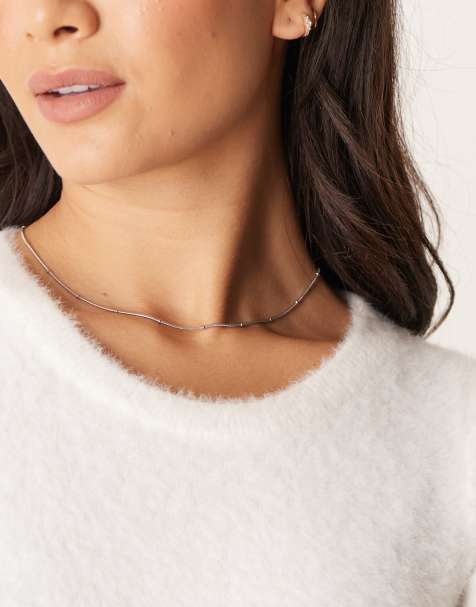 Lost - Collana in catenina sottile con sfere in acciaio inossidabile color argento - view 1