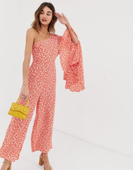 Lost ink clearance asymmetric jumpsuit