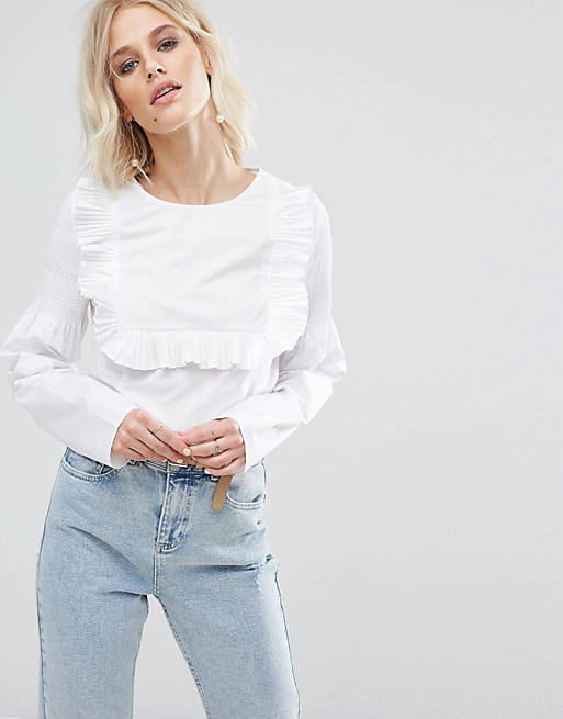 Lost Ink Bib Top With Frill Front | ASOS