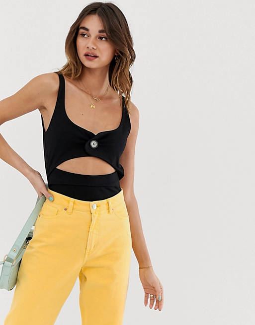 Lost Ink body with button front cut out | ASOS