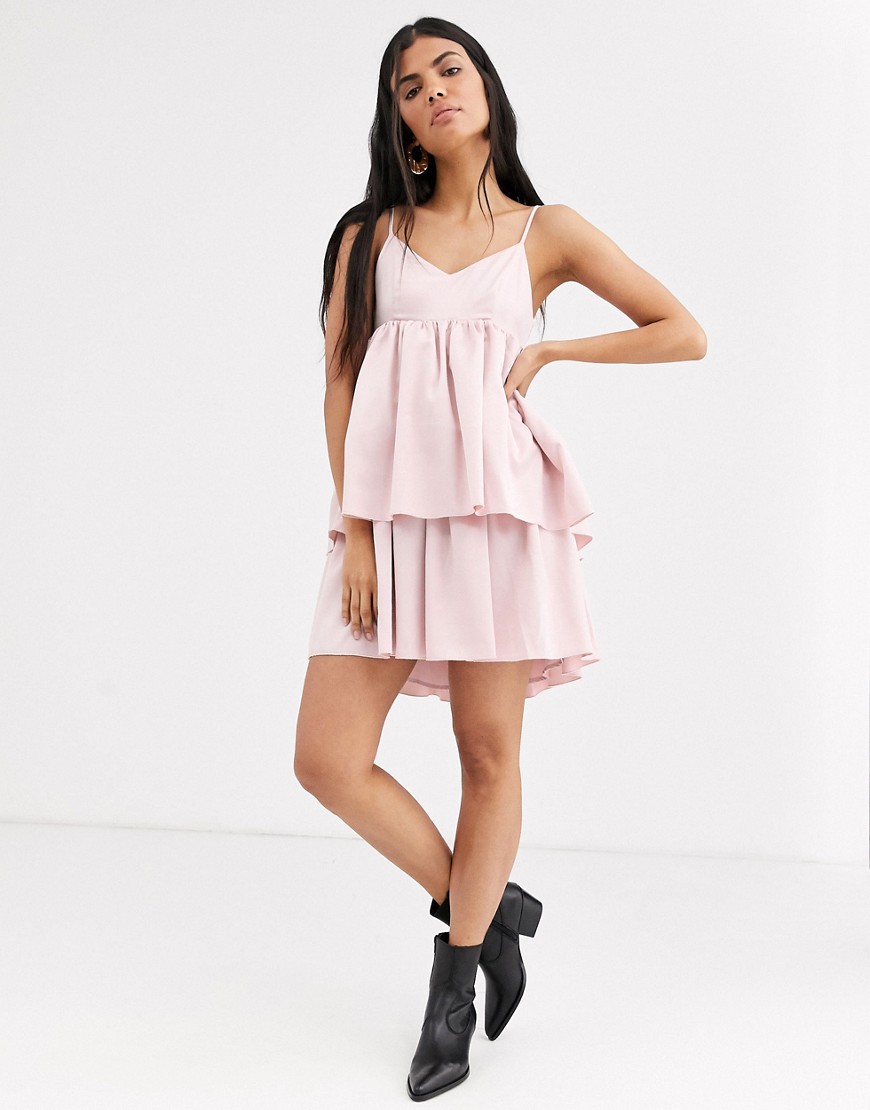 Lost Ink - Cami-jurk met gelaagde rok-Roze