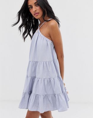 Lost Ink cami swing dress with tiered volume skirt | ASOS