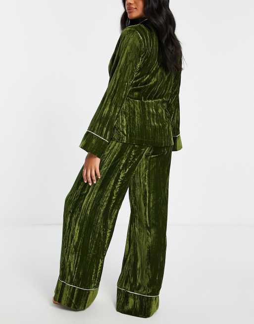 Crushed velvet best sale pajama set