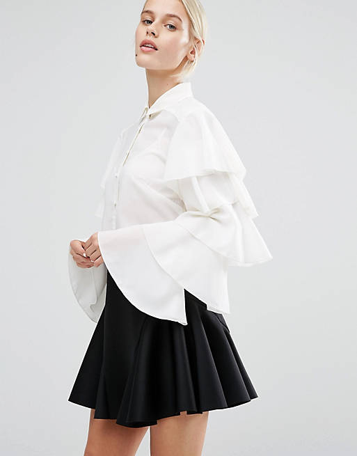 Lost Ink Extreme Ruffle Sleeve Shirt