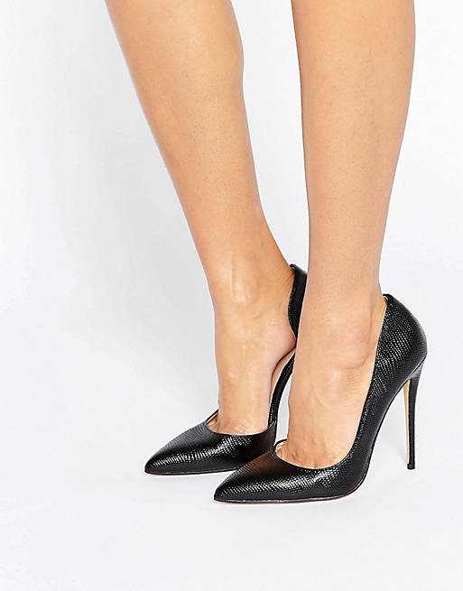 Lost Ink Fifi Black Cut Out Court Shoes