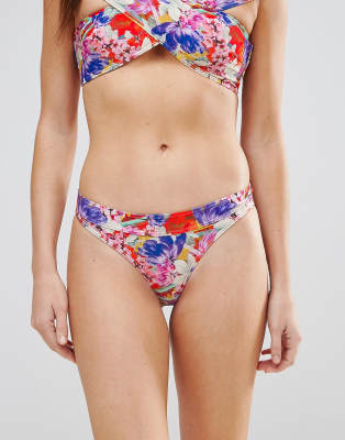 Lost Ink Floral Bikini Bottom-Multi