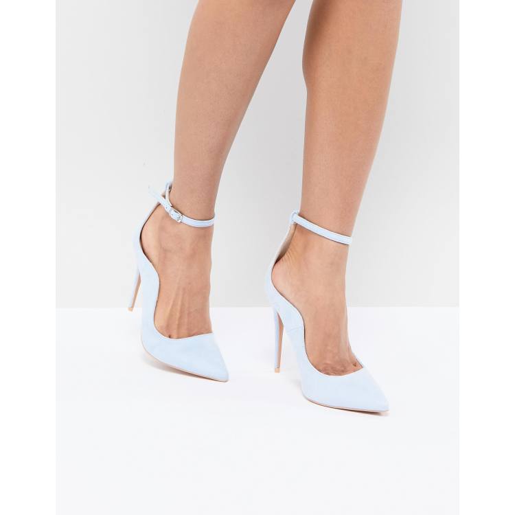 kleur langzaam handboeien Lost Ink - Lichtblauwe pumps met enkelbandjes | ASOS