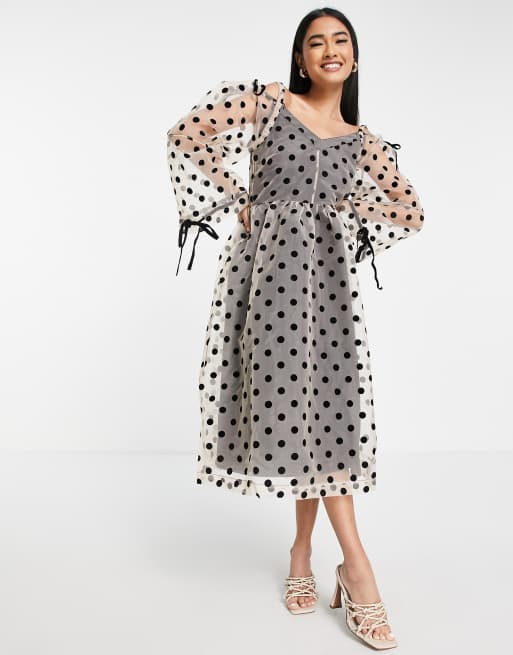 Polka dot organza outlet dress