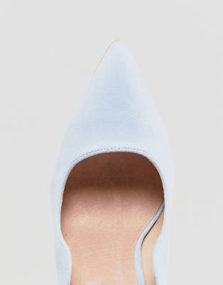 pale blue suede court shoes