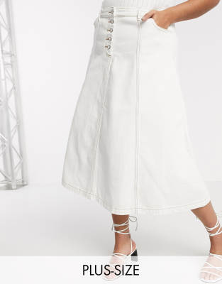 long white denim skirt