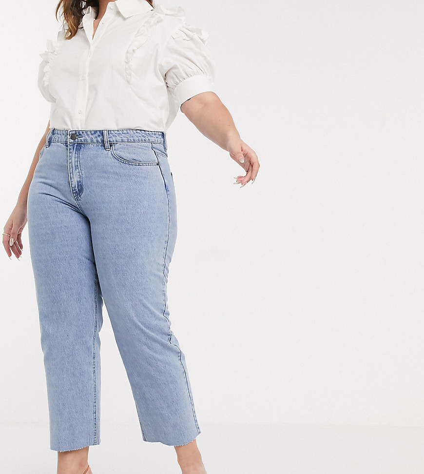 Plus-size jeans by Lost Ink. Plus A wardrobe staple since forever High rise Belt loops Concealed fly Five pockets Straight leg Regular fit True to size