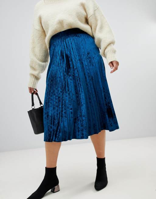 Ink blue pleated on sale skirt