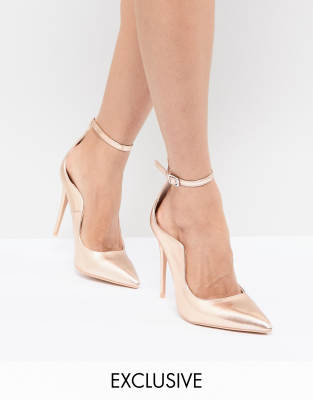 gold court shoes asos