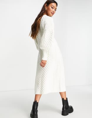 chunky knit midi dress