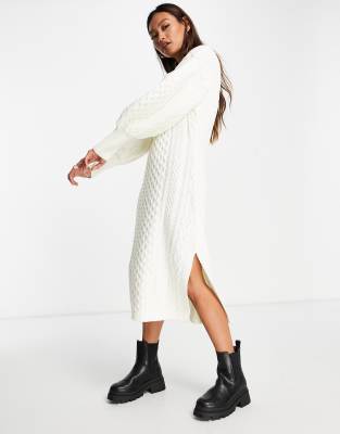 chunky knit midi dress