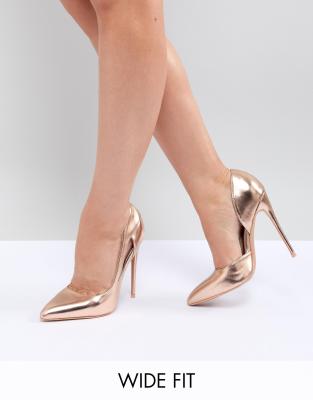 gold court shoes asos