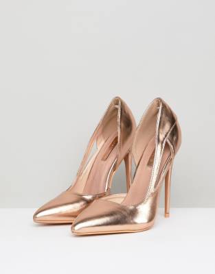 gold court shoes asos