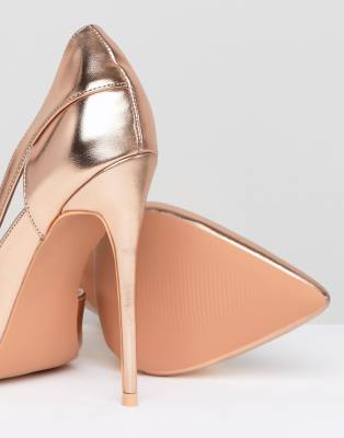 gold court shoes asos