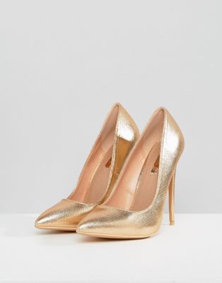 gold court shoes asos
