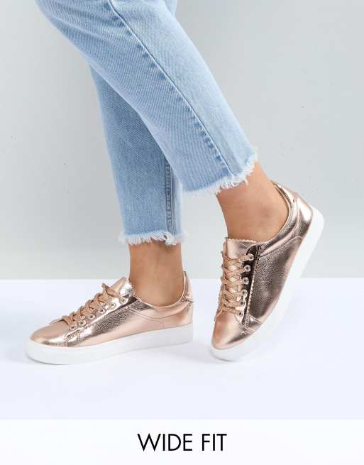 Rose gold sales metallic trainers