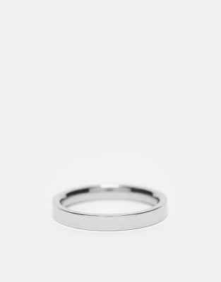 LOST SOULS Lost Soul 3mm flat band ring in stainless steel-Silver