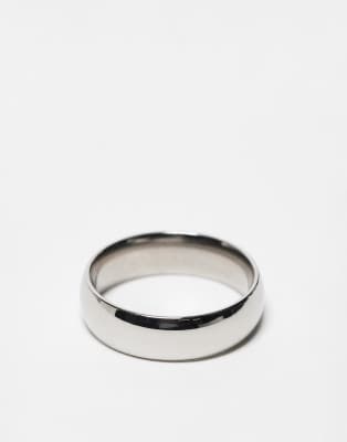 {0}mm curved band ring in stainless steel-Silver