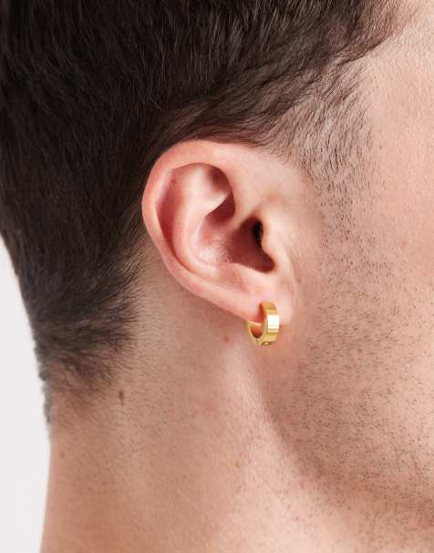 Lost Souls 12mm huggie hoop earrings in 18k gold plate - view 1