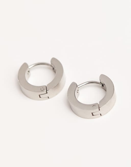 Lost Souls 12mm huggie hoop earrings in stainless steel , 2 of 3