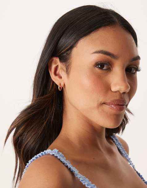 Lost Souls 14mm hoop earrings in 18kt gold plated stainless steel - view 1