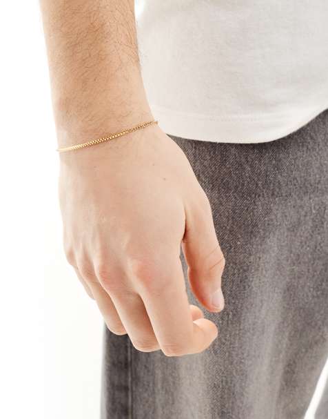 Lost Souls 1.5mm box chain bracelet in 18k gold plated - view 1