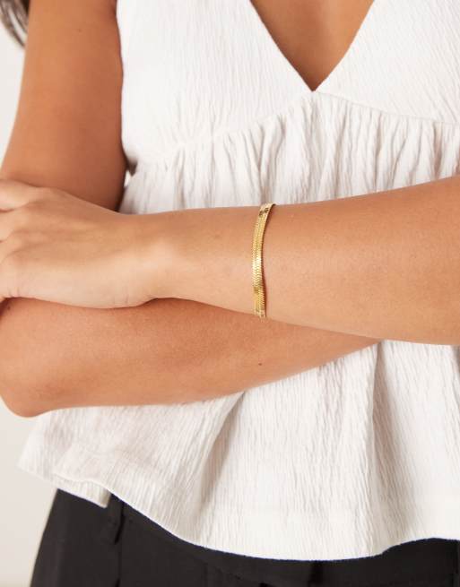 Lost Souls – 18k guldpläterat armband i rostfritt stål med grov ormkedja