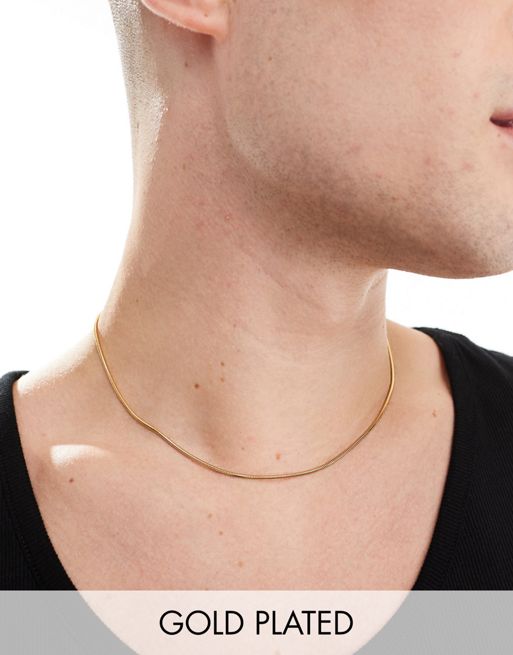 Lost Souls – 18k guldpläterat halsband i rostfritt stål med ormkedja