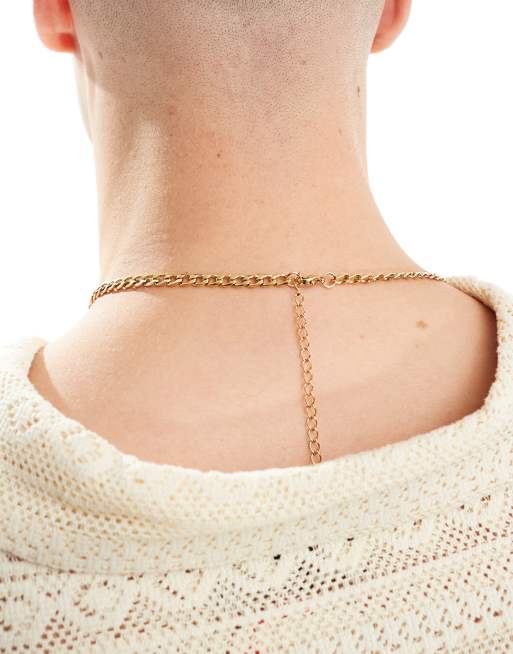 Lost Souls – 18k guldpläterat halsband i rostfritt stål med pansarkedja, 3 av 4
