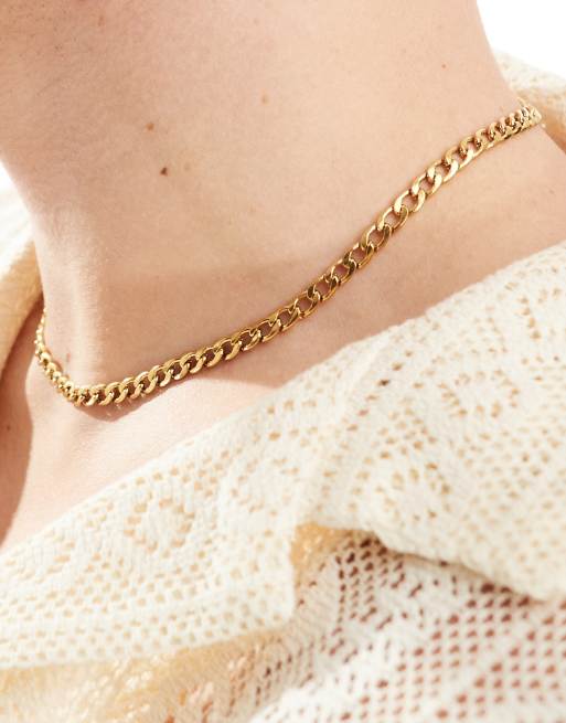 Lost Souls – 18k guldpläterat halsband i rostfritt stål med pansarkedja, 4 av 4
