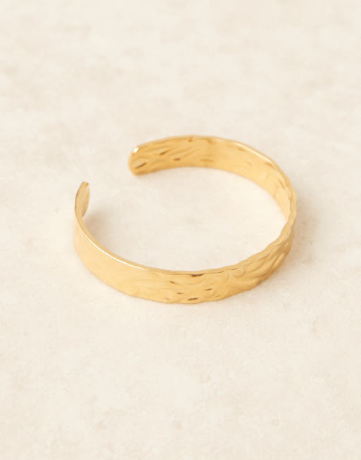 Lost Souls – 18k guldpläterat manschettarmband i hamrat, rostfritt stål, 2 av 3