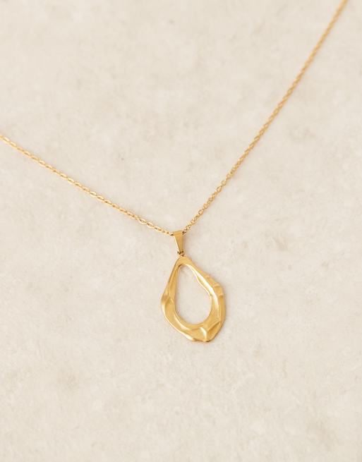 Lost Souls – 18k guldpläterat statement-halsband i rostfritt stål med smält hänge, 4 av 4