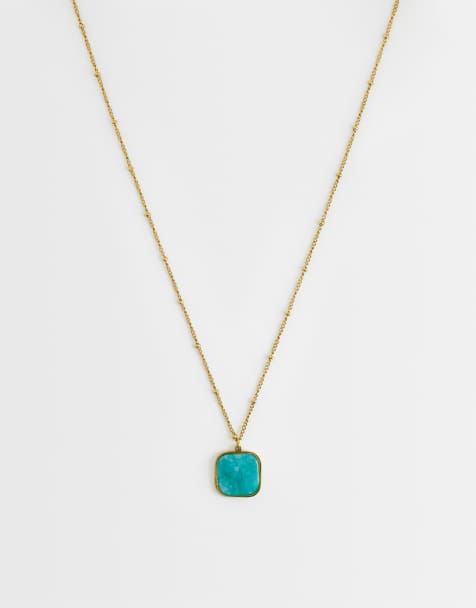 Lost Souls - 18k vergulde ketting van roestvrij staal met turquoise hars - view 1
