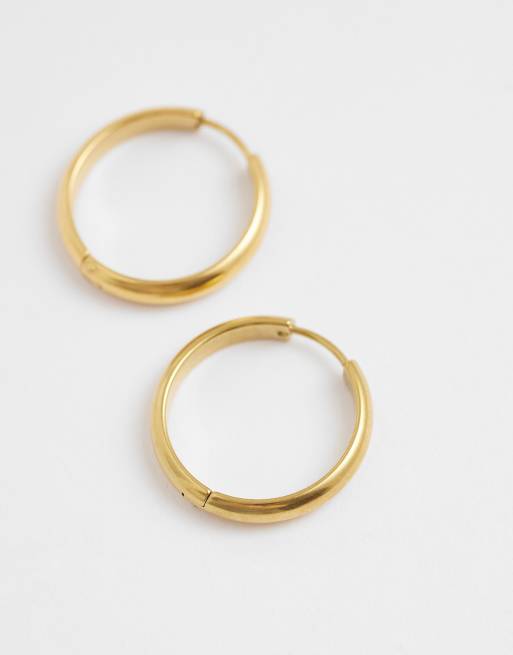 Lost Souls - 20 mm hoop-øreringe i rustfrit stål med 18k guldbelægning, 3 af 4