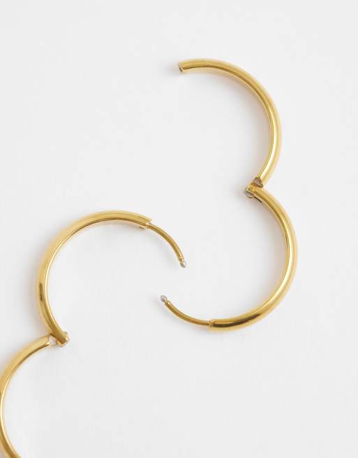 Lost Souls - 20 mm hoop-øreringe i rustfrit stål med 18k guldbelægning, 4 af 4