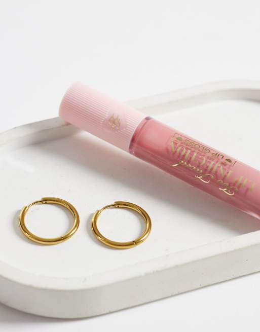 Lost Souls 20 mm tykke hoop-øreringe i 18 karat guldbelagt rustfrit stål, 2 af 4