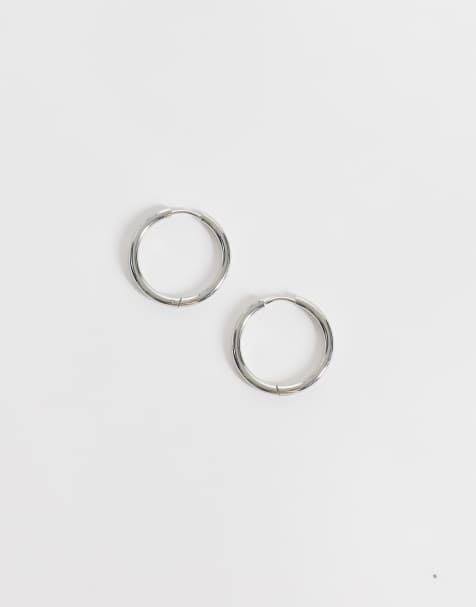 Lost Souls 20mm thick hoop earrings in stainless steel - view 1