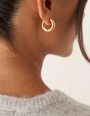 Lost Souls 20mm tube huggie hoop earrings in 18kt gold